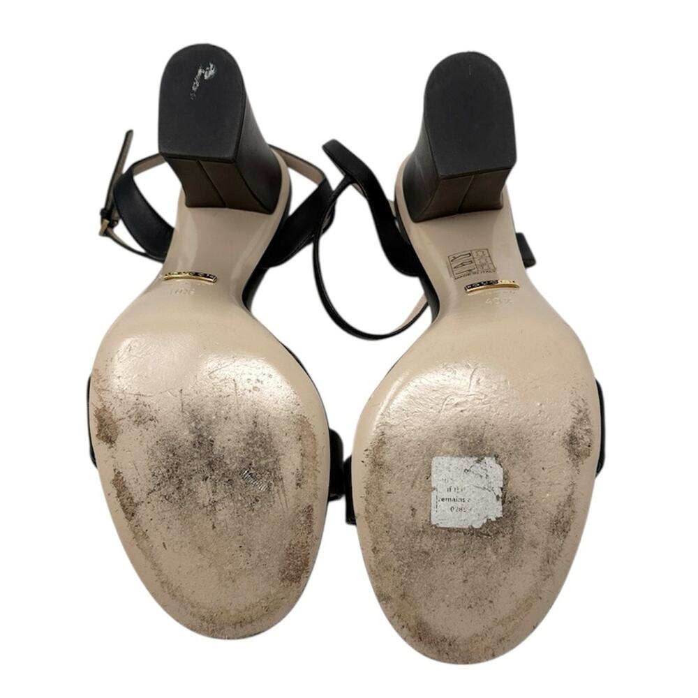 Gucci Marmont Sandals Black Leather Interlocking GG Size 40.5 - Picture 8 of 10